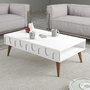 Hanah Home Lyon 34 Mesa de Centro Blanco y Nogal